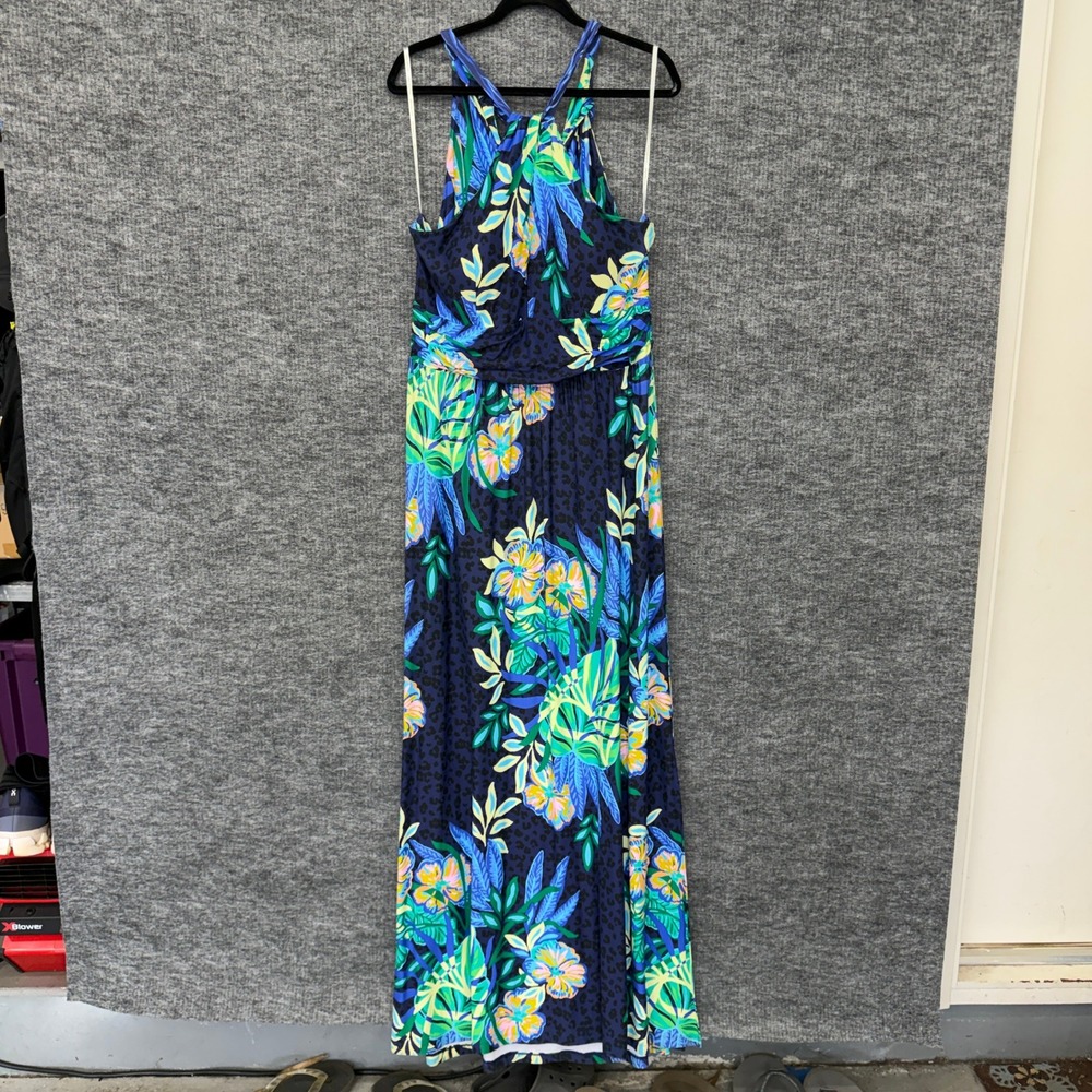 Lilly Pulitzer Orla Maxi Dress‎ Womens XL Blue Green Multi The Hottest Spot NWOT